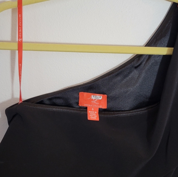 Monique Lhuillier One Shoulder Colorblock Dress - Picture 6 of 8